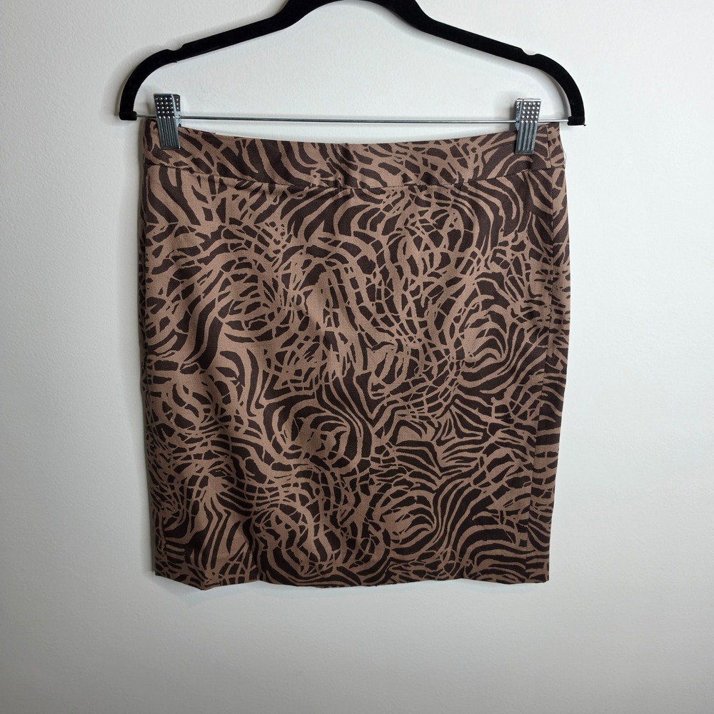 Banana Republic NWT Pencil Skirt Womens 6 Animal Print Brown